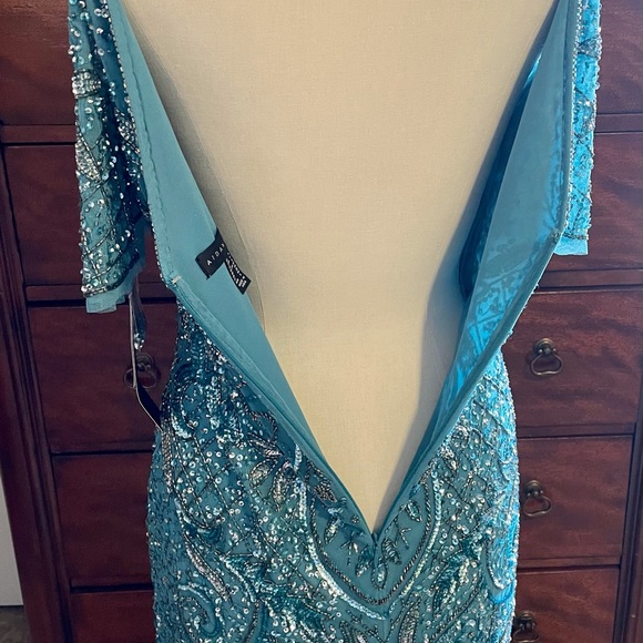 Aidan Mattox Cold Shoulder Beaded Dress 4 - Picture 9 of 10